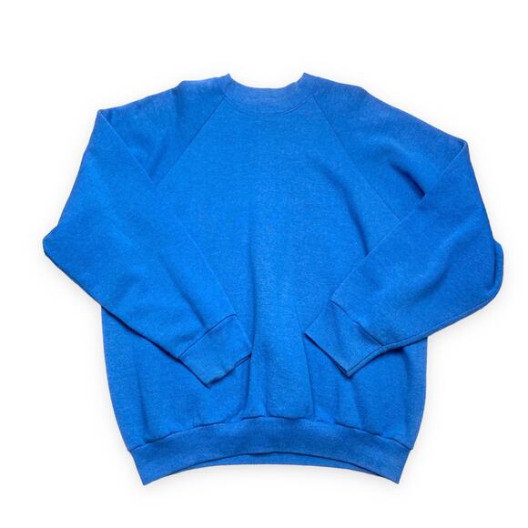 Vintage 90s fruit of the loom basic crewneck blue XL - Picture 1 of 4